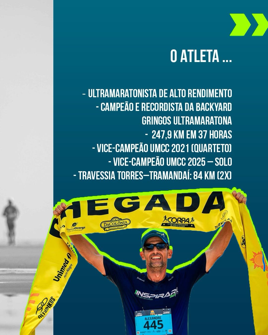 Alexandre Silvestrin na chegada